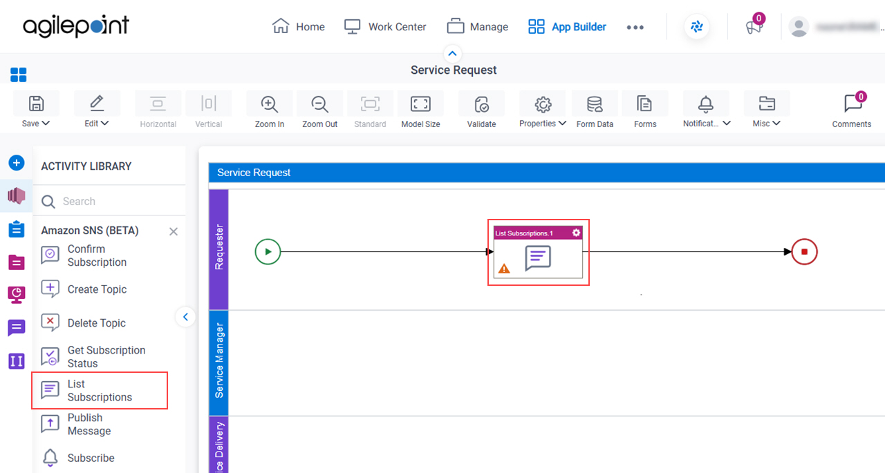 Drag List Subscriptions activity