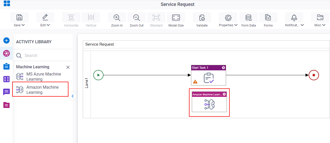 Drag Amazon Machine Learning activity