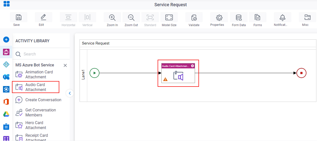 Drag Audio Card Attachment activity