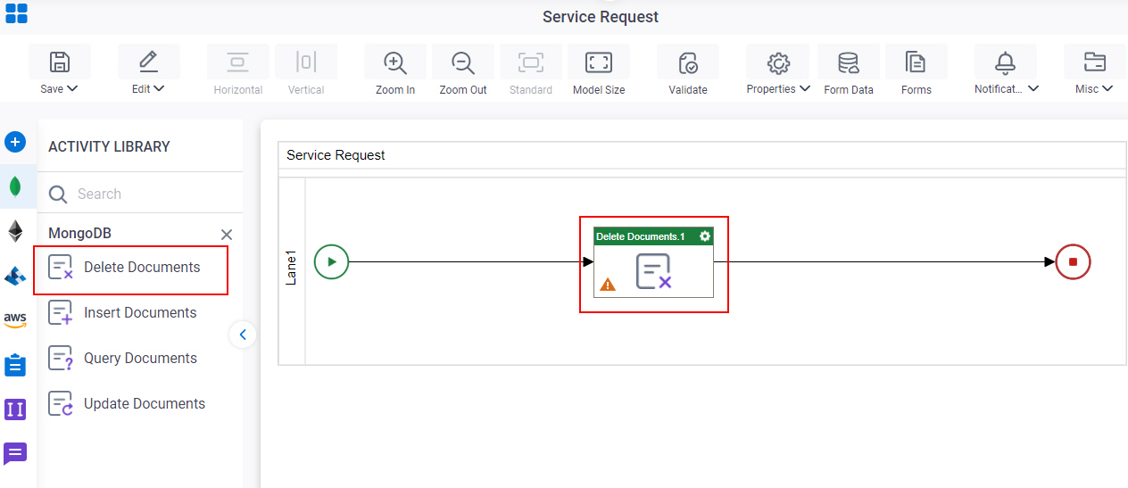 Drag Delete Documents activity