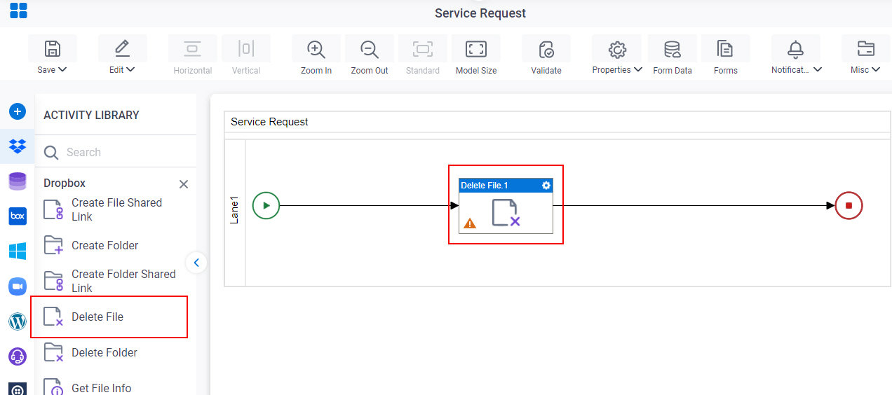 Drag Delete File activity