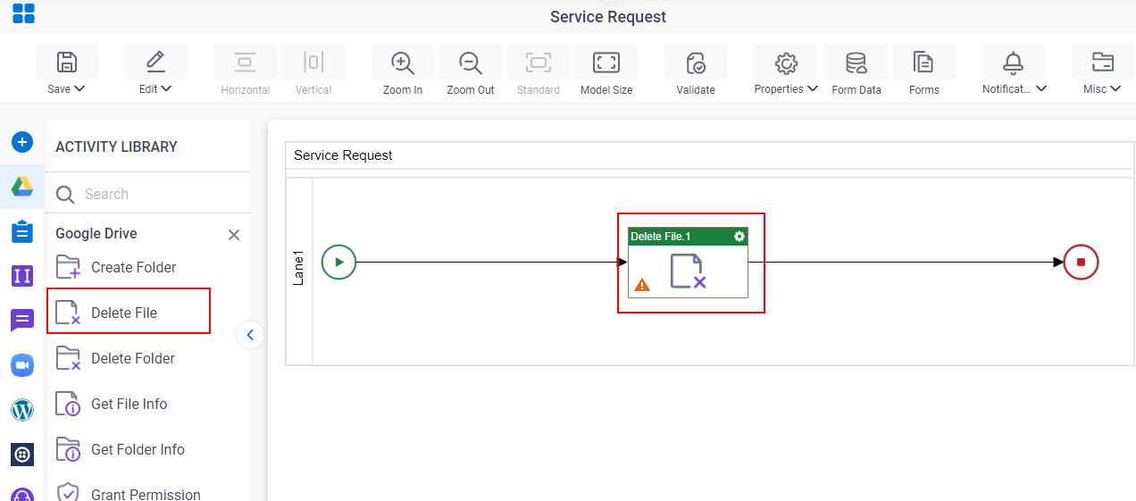 Drag Delete File activity