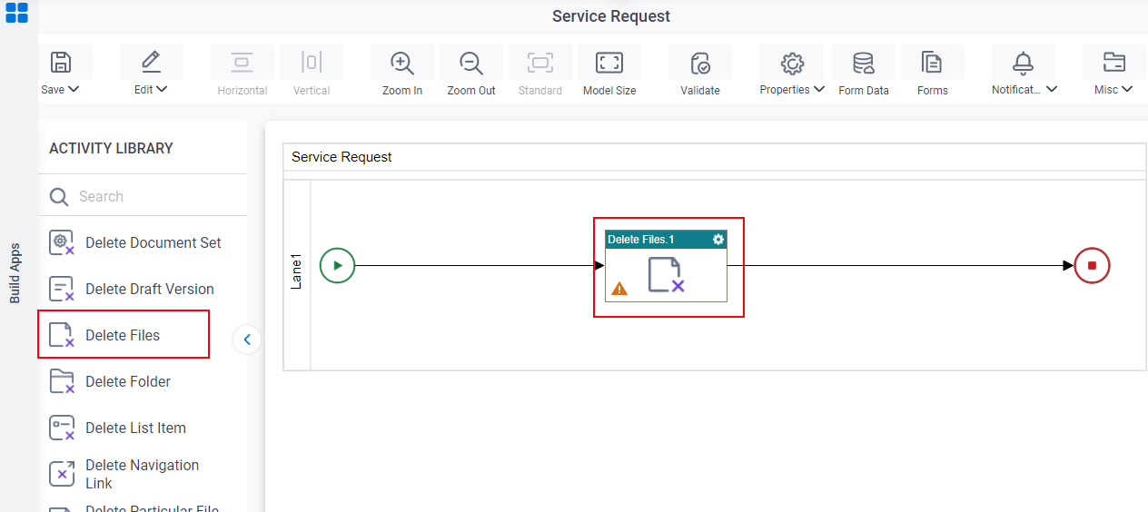 Drag Delete Files activity