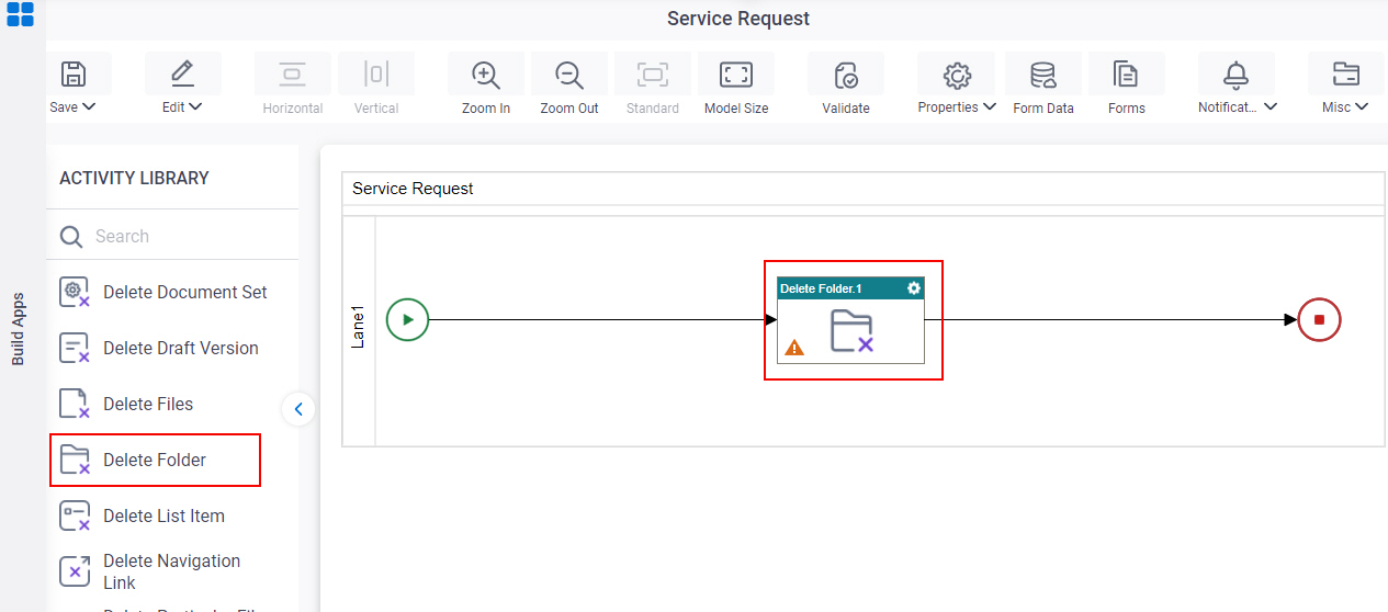 Drag Delete Folder activity