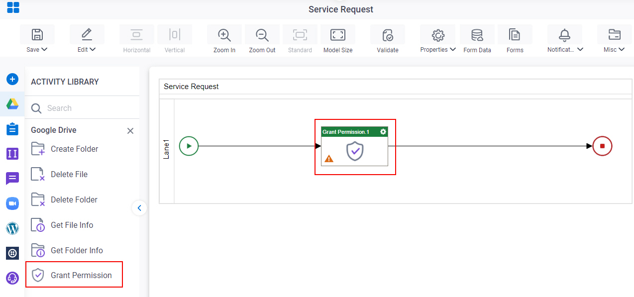 Drag Grant Permission activity