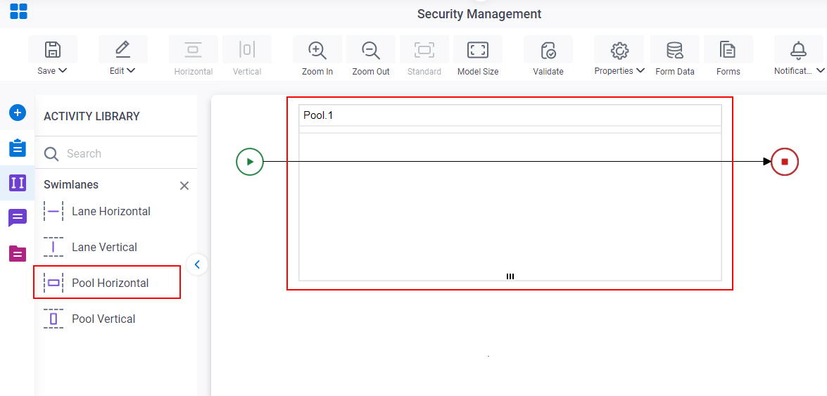 Drag Pool Horizontal activity