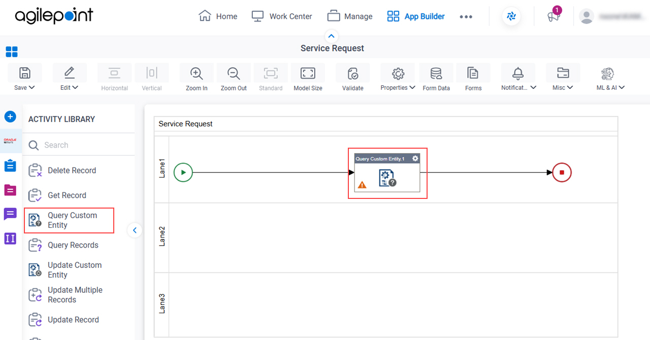 Drag Query Custom Entity activity