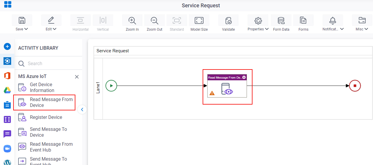 Drag Read Message From Device activity