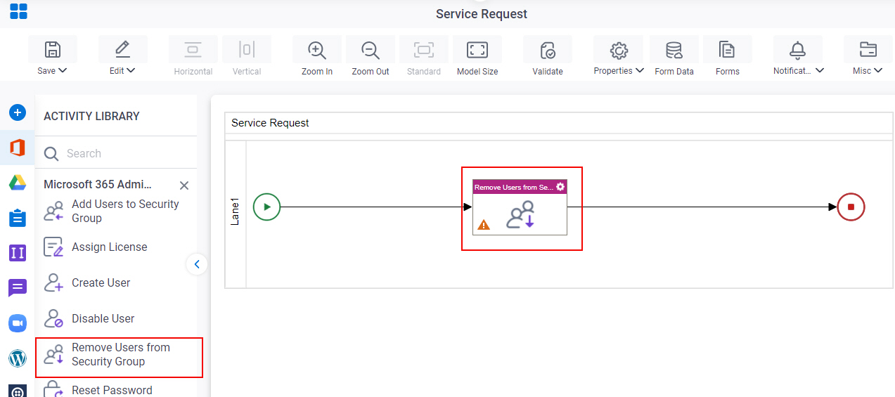 Drag Remove Users From Security Group activity