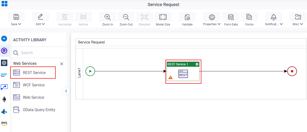 Drag REST Service activity