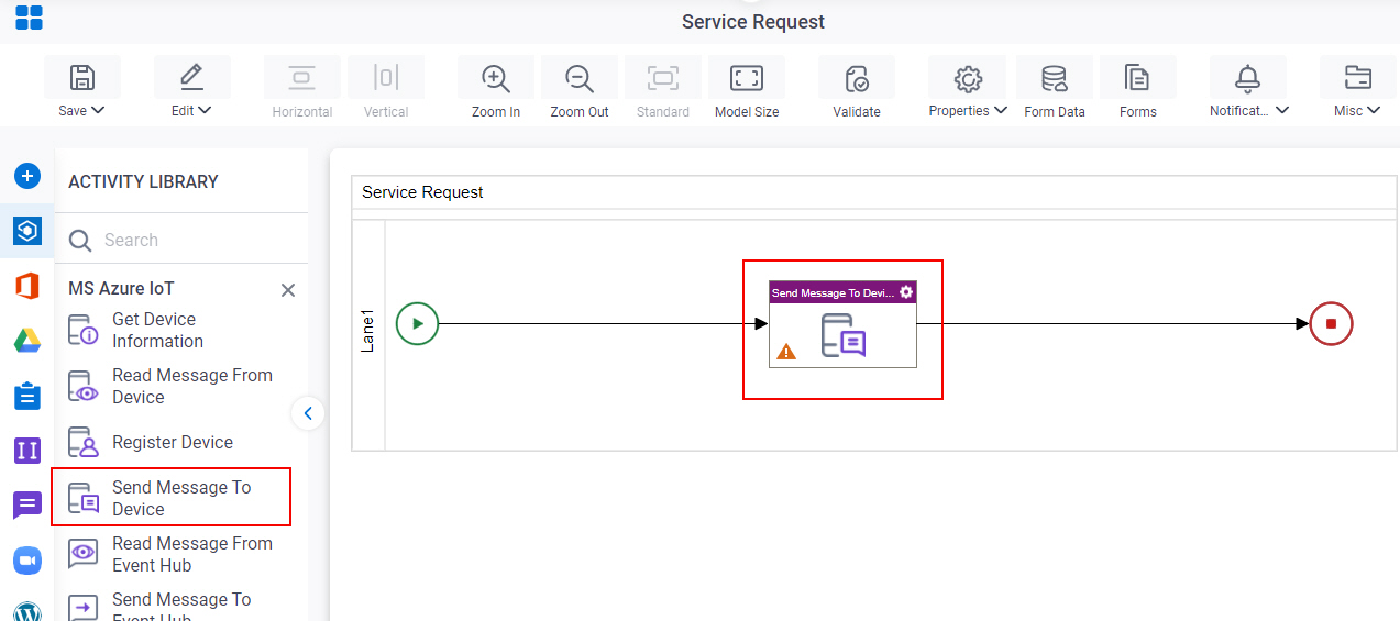 Drag Send Message To Device activity