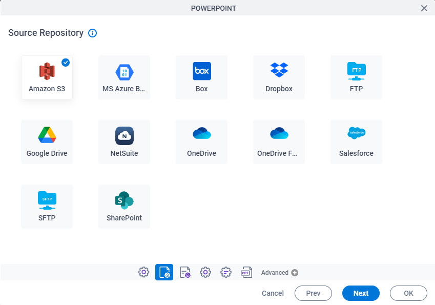 Source Repository screen