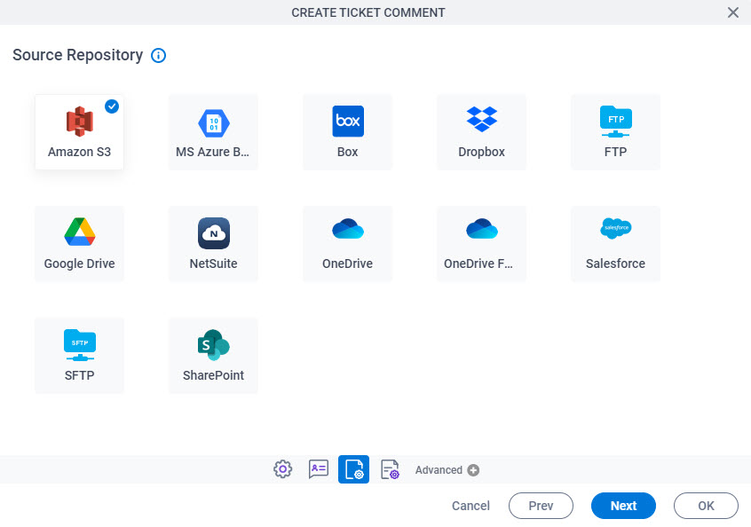 Source Repository screen