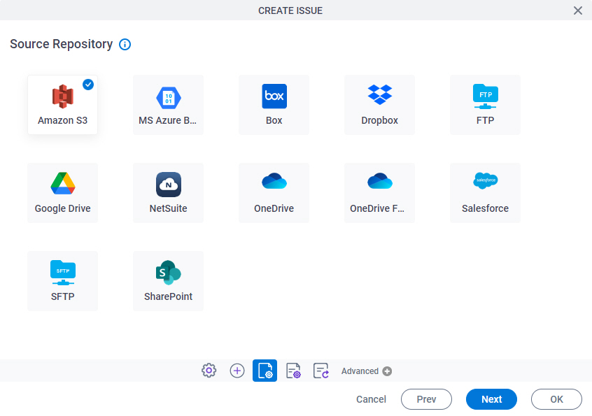 Source Repository screen