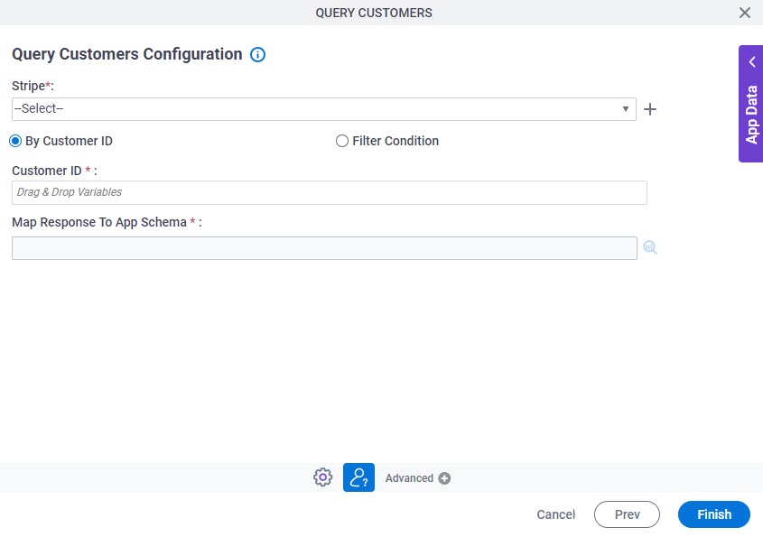 Query Customers Configuration screen