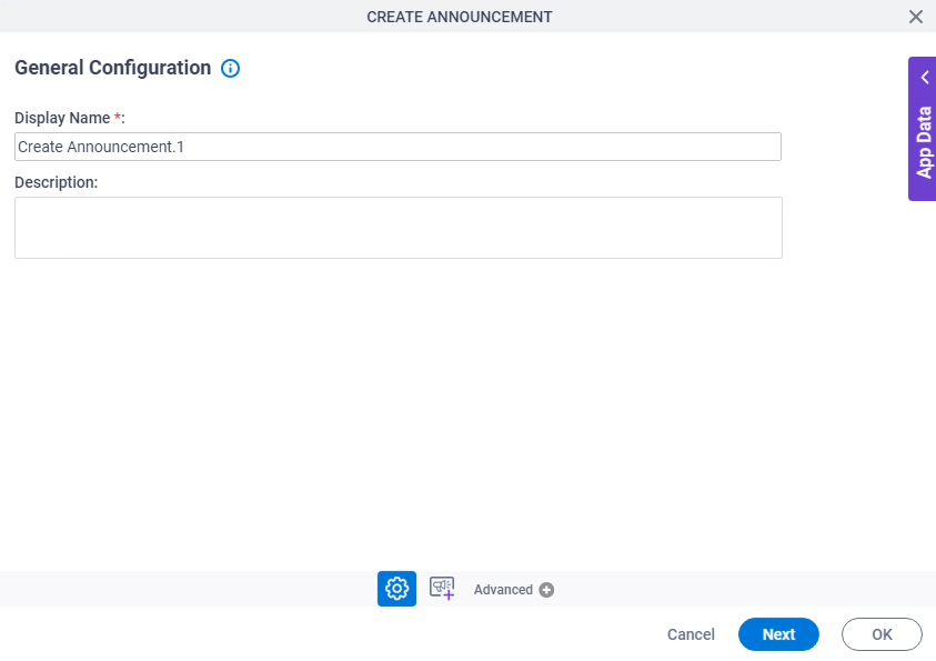 General Configuration screen