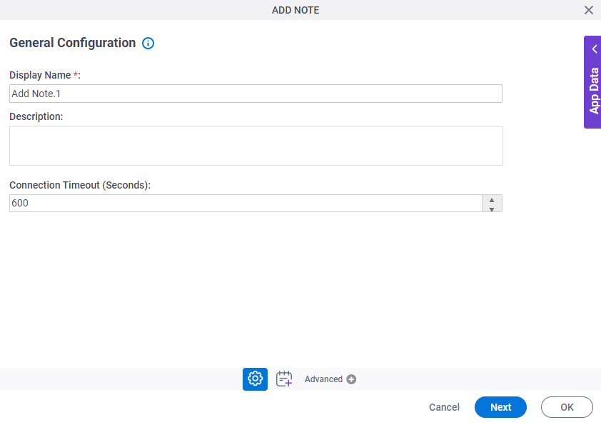 General Configuration screen