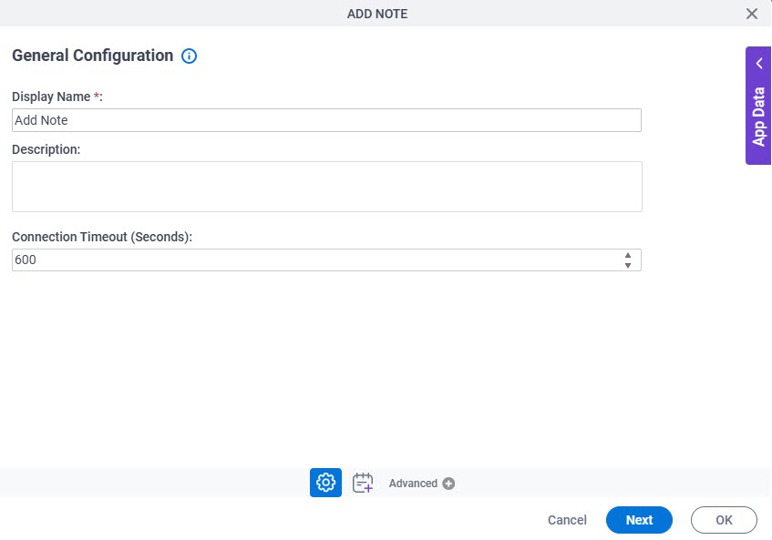 General Configuration screen