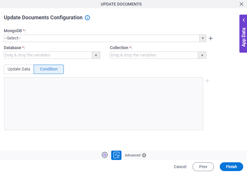 Update Documents Configuration Condition tab