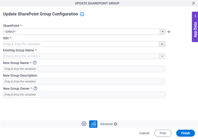 Update SharePoint Group Configuration screen