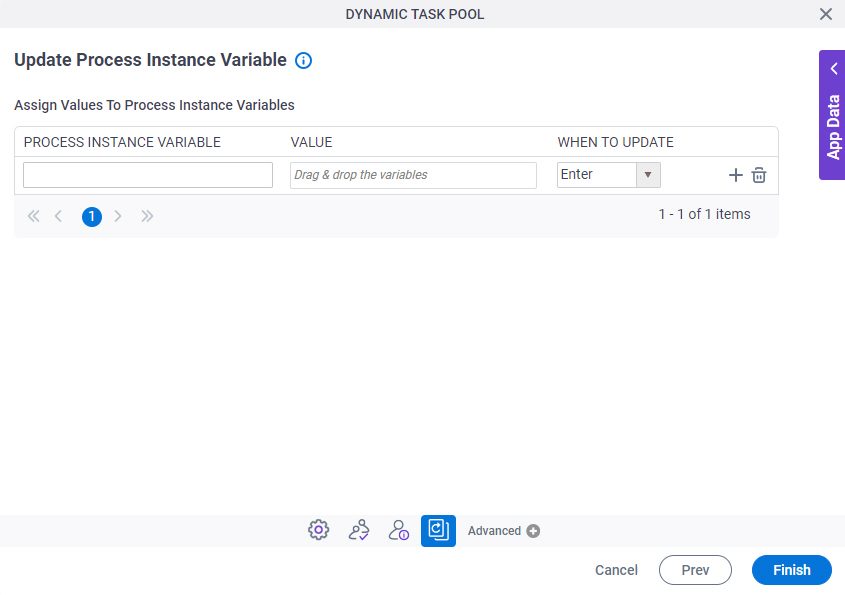 Update Process Instance Variable screen