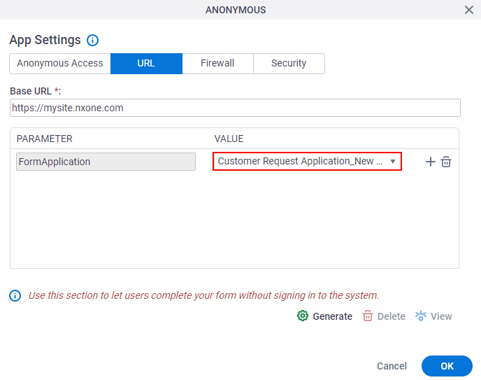 Anonymous Value field