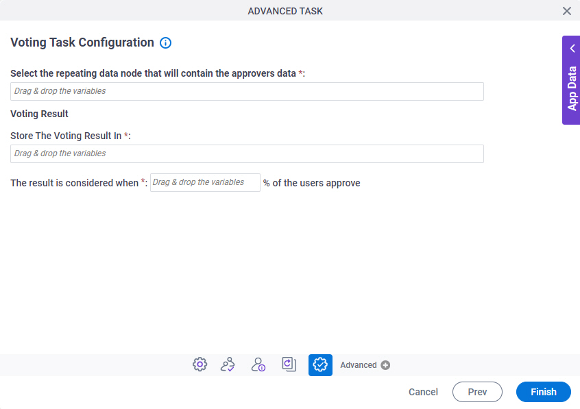 Voting Task Configuration screen