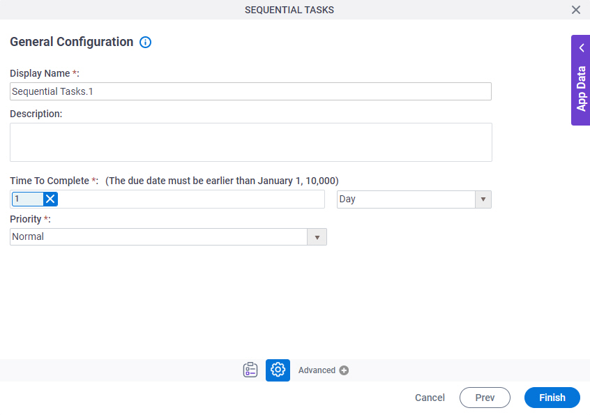 General Configuration screen