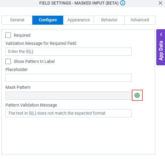 Click Masked Pattern Builder icon