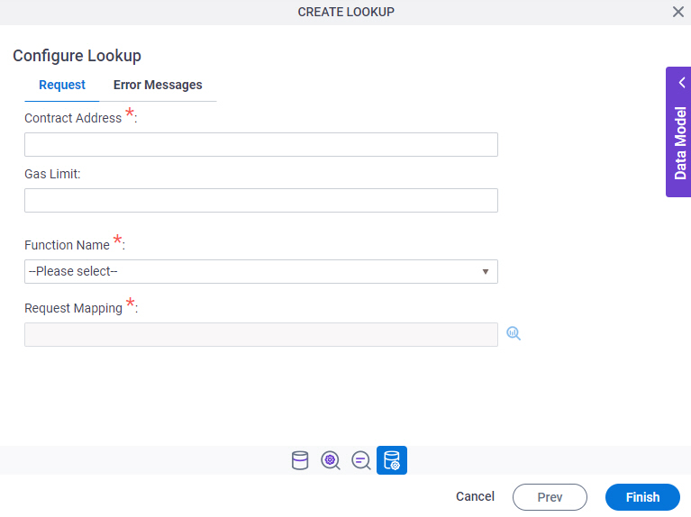 Configure Lookup screen Response tab