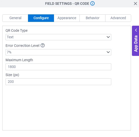 Configure tab