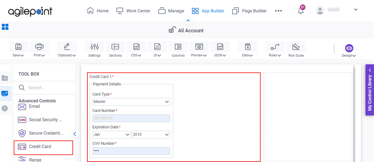 Credit Card Form Control