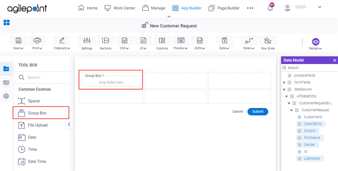 Group Box Form Control