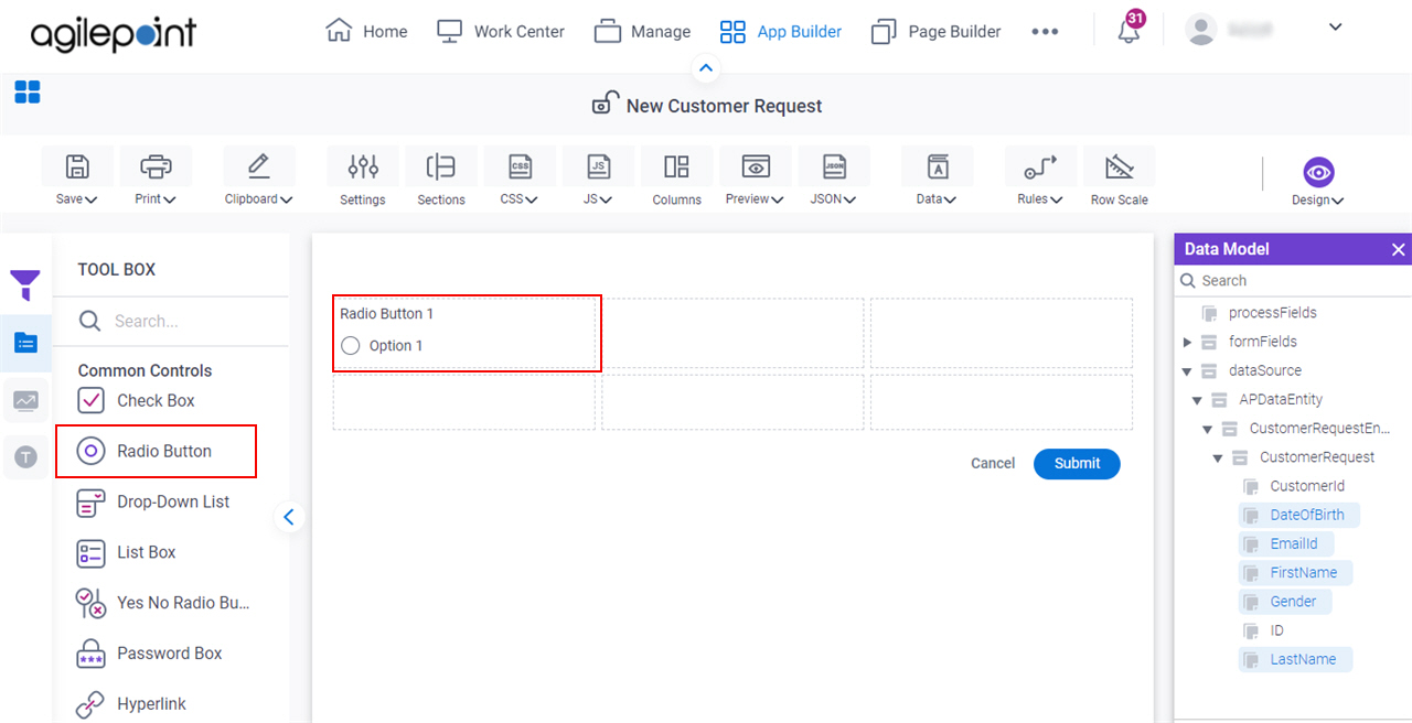 Radio Button Form Control