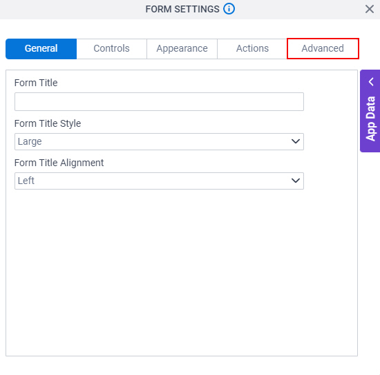 Click Form Settings