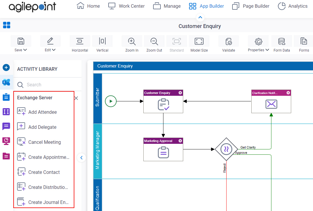 Process Activities for Exchange Server