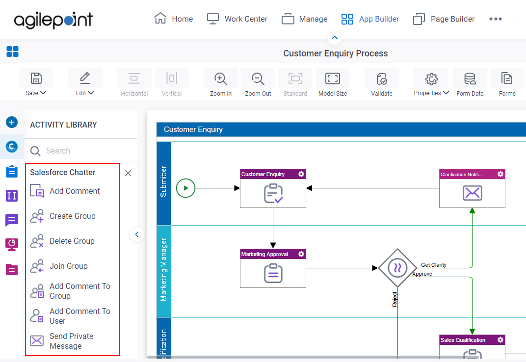 Process Activities for Salesforce Chatter