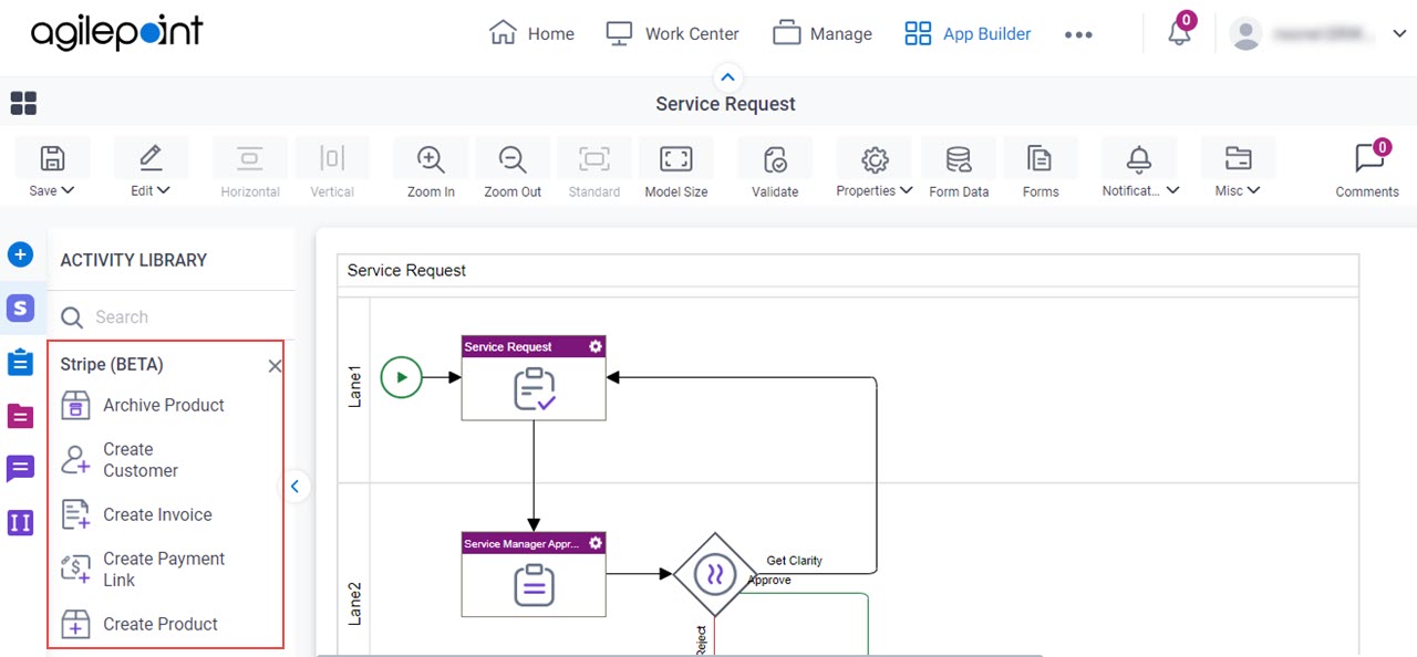 Process Activities for Stripe