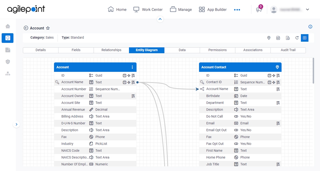 Entity Diagram tab