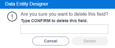 Delete Entity Field screen