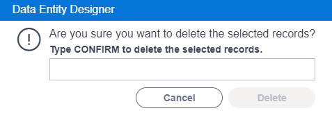 Delete Entity Record screen