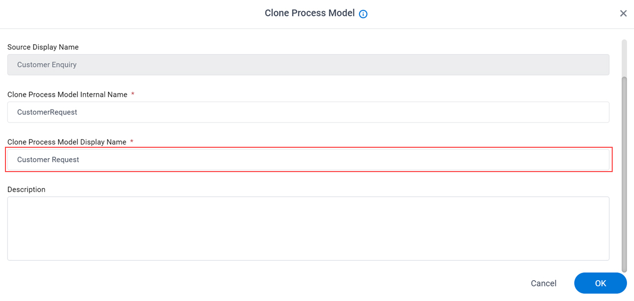 Clone Process Model Display Name