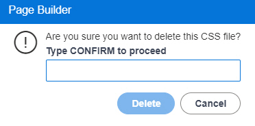 Delete CSS File screen