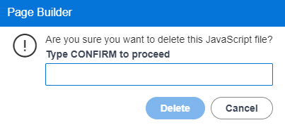 Delete JavaScript File screen