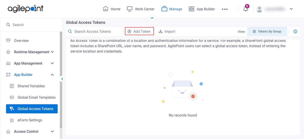 Add Global Access Token