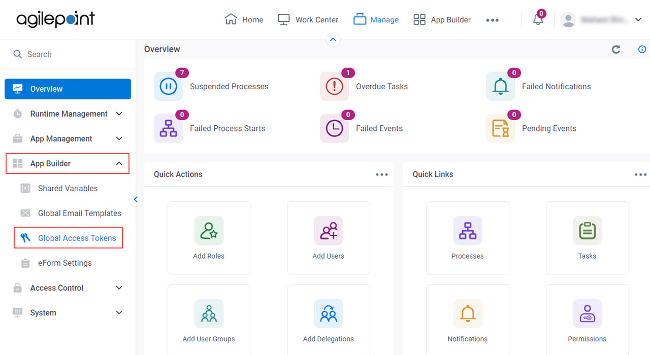 Manage App Builder