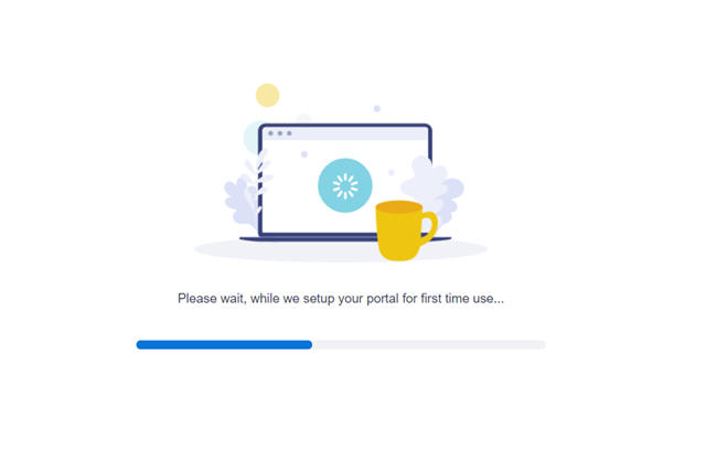 First Time Portal Set Up screen