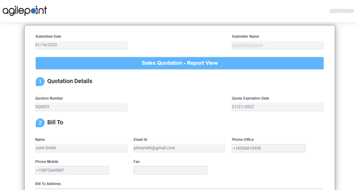 eForms Report View