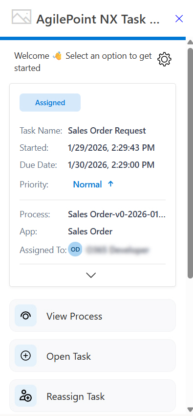 Outlook Task Manager screen