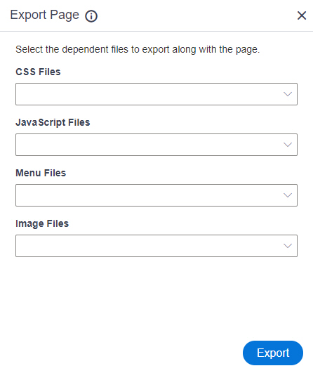 Export Page screen